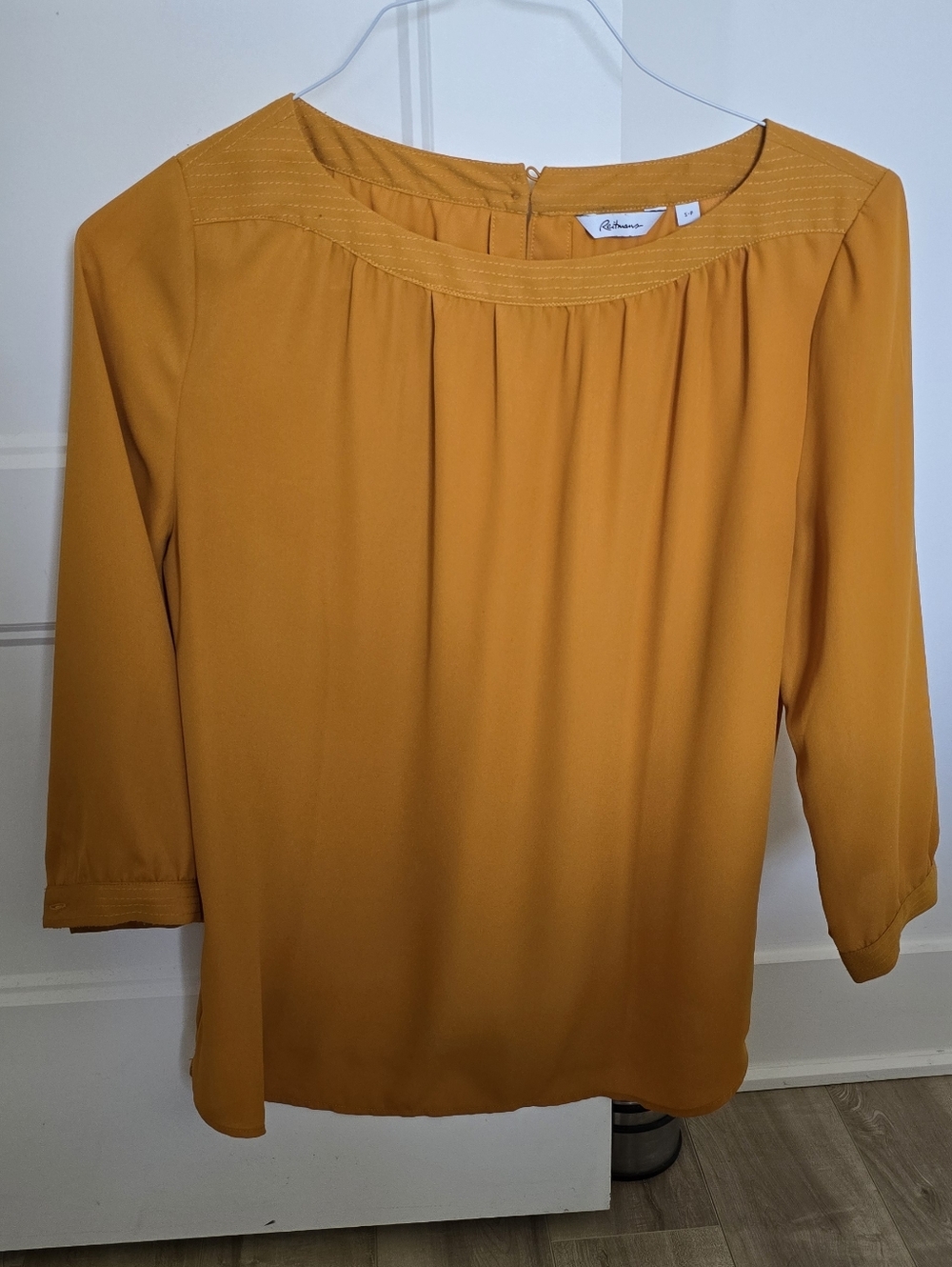 Kensie Mustard Boatneck Blouse - Women's